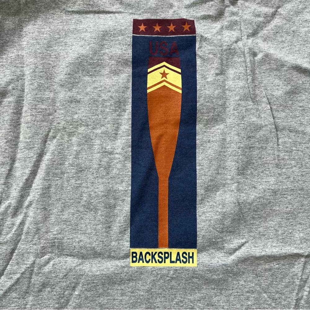 USA Rowing T Shirt XL Fruit of Loom Gray front back graphics